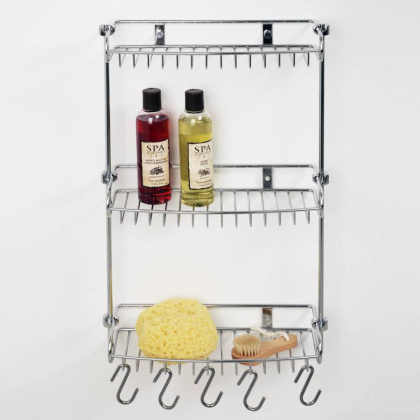 Полка металлическая тройная, 32,6х59,2х13 см, хром, K-1433