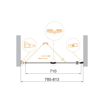 ECO-O-BS-12-80-C-Cr Душевая дверь ECO-O-BS-12-80-C-Cr Душевая дверь