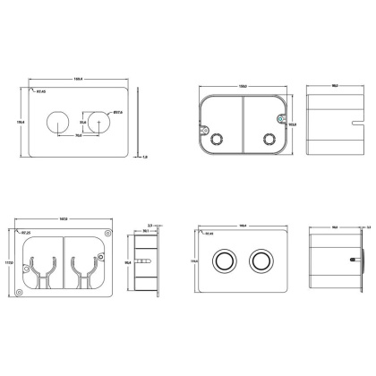 Клавиша смыва для пневматической инсталляции Point Венера, установка в стену, белый/хром, PN44072WC Клавиша смыва для пневматической инсталляции Point Венера, установка в стену, белый/хром, PN44072WC