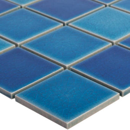 Керамическая мозаика, Crackle Blue Mixed Glossy 48х48, 5х5 см Керамическая мозаика, Crackle Blue Mixed Glossy 48х48, 5х5 см
