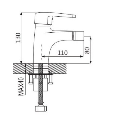 СмесительДля биделатунь, хром S5007