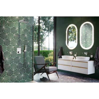 Тумба под накладную раковину EXCELLENT Tuto 60 см (белый/дуб), 2 ящика