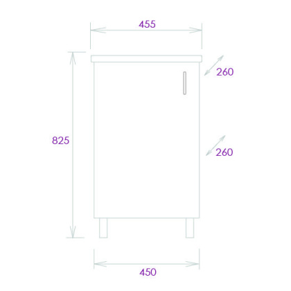 Тумба Onika Тимбер 45 напольная, белая мат./дуб сонома (ум. Фостер 45)