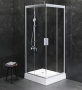 W90G-403-090MT Gem душ.ограждение 90х90 квадрат,стекло прозрачное,профиль мат. серебро, без поддона