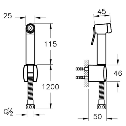 Гигиенический душ Vitra Hygienic, хром A45747