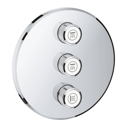 Внешняя часть вентиля GROHE Grohtherm SmartControl, на 3 выхода, хром (29122000) Внешняя часть вентиля GROHE Grohtherm SmartControl, на 3 выхода, хром (29122000)
