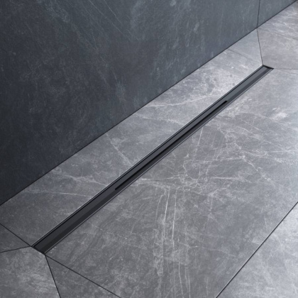 W01SC-S11-080-05BM MasterFlow Трап для душа линейный универс затвор Slim line 80см цвет черн мат