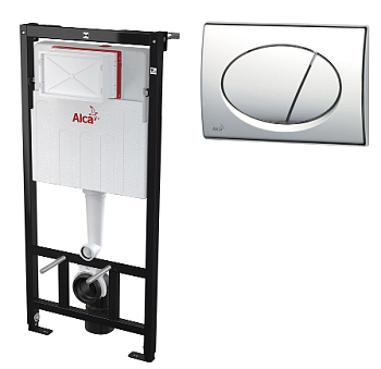 Инсталляция Alcaplast Sadromodul AM101/1120-3:1 RU M71-0001 для унитаза с клавишей смыва Хром глянец Инсталляция Alcaplast Sadromodul AM101/1120-3:1 RU M71-0001 для унитаза с клавишей смыва Хром глянец