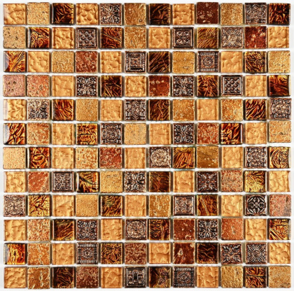 Мозаика стеклянная с камнем Antik-2 (чип 8*23*23) 300*300(11шт-0.99м2), м2