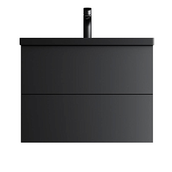 M90FHX07522BM GEM, База под раковину, подвесная, 75 см, 2 ящика push-to-open, цвет: Черный матовый