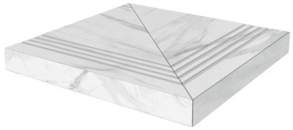 Ступень угловая клееная Монте Тиберио лаппатированный 33x33x0,9