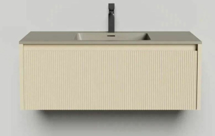 Подвесная тумба Domino 1000, эмаль, фрезерованный фасад, под встраиваемую раковину