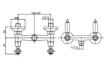 DIAMOND-D-02-Sw  Смеситель для душа в комплекте с ручным душем, бронза, ручки Swarovski
