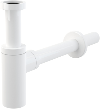 Сифон для умывальника DN32 DESIGN круглый, белый-гланец
