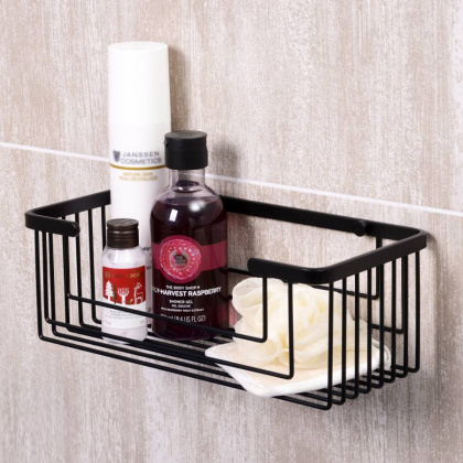 Полка металлическая, 27,5х10х13,3 см, черная, K-711B