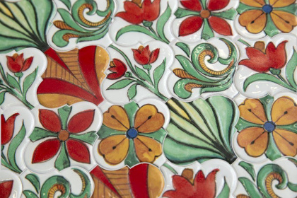 Декор3 VT\A311\65000 Авейру красный/оранжевый (6,5см*6,5см*7мм) (26шт/0,11м2) глянец, шт