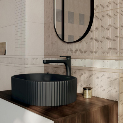 Бордюр OS\D242\8345 Матрикс бежевый светлый (5,7см*20см*6,9мм) (32шт/0,365м2) орнамент, шт