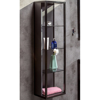 Пенал LOFT высокий антрацит, полки стекло 896-A Boheme