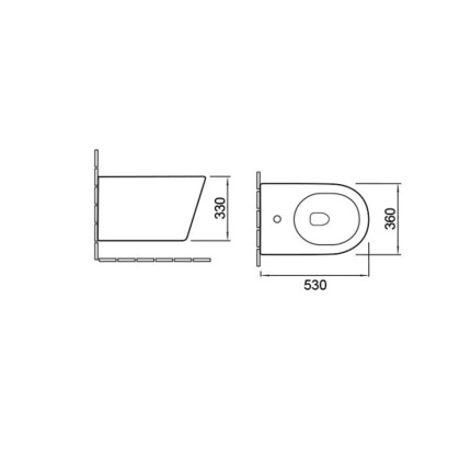 Подвесное биде Q-Line VB1-11G1B, цвет золото/черный Подвесное биде Q-Line VB1-11G1B, цвет золото/черный