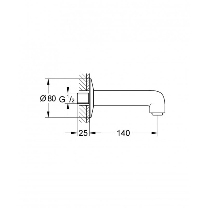 Излив Grohe BauClassic 13258000 хром