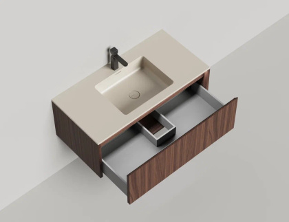 Подвесная тумба Domino 1000, шпон Onda Plus, гладкий фасад