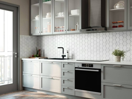 Керамическая мозаика, Hexagon big Carrara Matt 95x110, Geometry