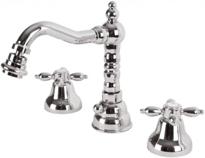 NOSTALGIA-BBS2-02 Смеситель на биде на три отверстия с донным клапаном бронза, ручки бронза