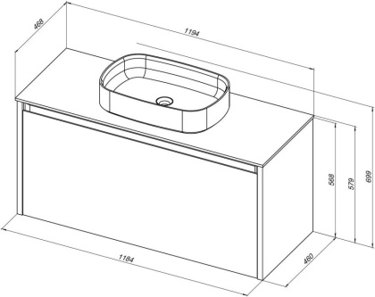Тумба под раковину Allen Brau Fantasy 120 1.11006.AM антрацит матовый