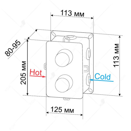 Встраиваемый термосмеситель RGW SP-42, RGW 21140542-31