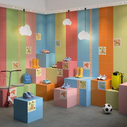 Бордюр OS\A251\5009 Динозаврики 2 (20см*6,3см*7мм) (0,384шт/32м2) матовый, шт