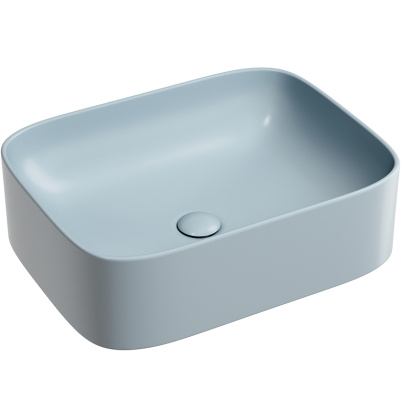 Умывальник чаша накладная прямоугольная (цвет Серо-Голубой Матовый) Element 505*380*150мм