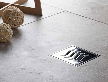 13000081 Точечный трап 150х150 мм Confluo Standard Tide 4 Mask, металл с перфорацией Tide (Волна), с рамкой Исполнение: Хром 