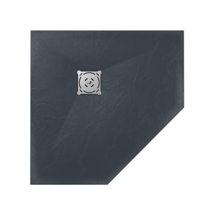 Душевой поддон  80*80*2,3 RGW ST/T*-0088G Графит/Трапеция Ø 90 мм Каменный