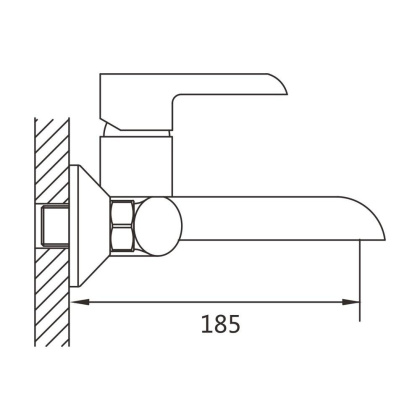 Смеситель для ванны латунь, белый S6002F