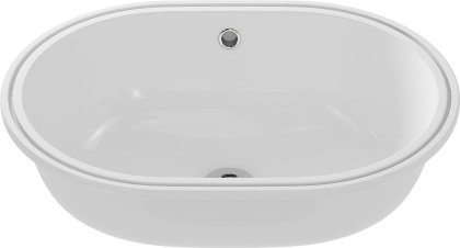 Овальная, встраиваемая снизу столешницы раковина CASPIA, размером 55 см.  Овальная, встраиваемая снизу столешницы раковина CASPIA, размером 55 см.