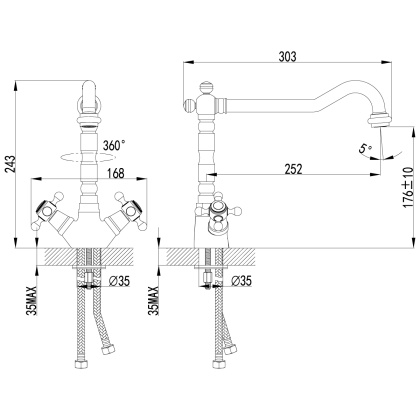 Смеситель Lemark Vintage LM2805B для кухни Смеситель Lemark Vintage LM2805B для кухни