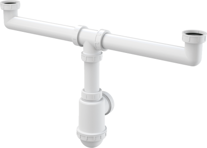 Сифон для сдвоенной мойки с накидными гайками 6/4"