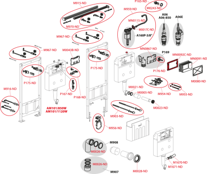 Скрытая система инсталляции для сухой установки (для гипсокартона)