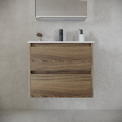 Тумба подвесная SANCOS Urban 590х450х550, c двумя ящиками оснащенными доводчиками, дуб галифакс натуральный , арт. UR60EG