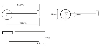 Держатель туалетной бумаги Bemeta Graphit R 156212032 Антрацит матовый, пpaвый, без крышки