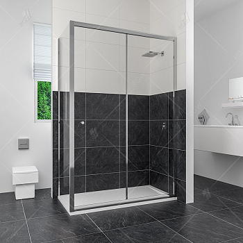 Душевой уголок RGW CL-45, 04094537-11, 130 х 70 x 185 см, дверь раздвижная, стекло прозрачное, хром