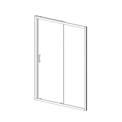 Душевая дверь Alpha VDS-3AL120CL, 1200, хром, стекло прозрачное