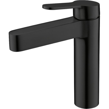 DELTA Смеситель для раковины без донного клапана, чёрный матовый, DEL-LVM-NERO