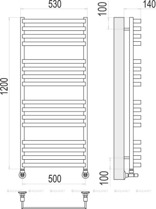 Полотенцесушитель Terminus Рид П16 500х1200 Полотенцесушитель Terminus Рид П16 500х1200