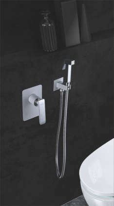 Гигиенический душ со смесителем Rose R1605F, белый/хром