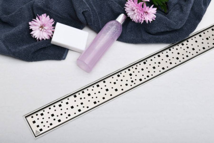 Душевой лоток 55 см Creto Quadro CRE-550 QH с решеткой, хром