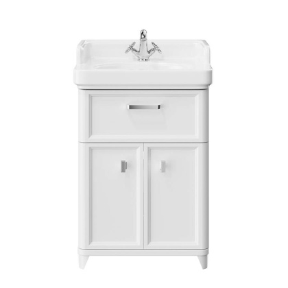 PO.M.60.1\WHT Тумба POMPEI напольная с ящиком и дверцами 60, белая глянцевая