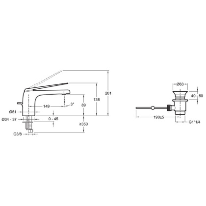 Смеситель Jacob Delafon Avid E97345-CP для раковины, шт Смеситель Jacob Delafon Avid E97345-CP для раковины, шт