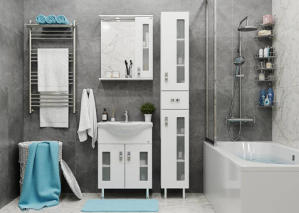 Тумба Onika Кристалл 60 напольная, белая (ум. Байкал 60)