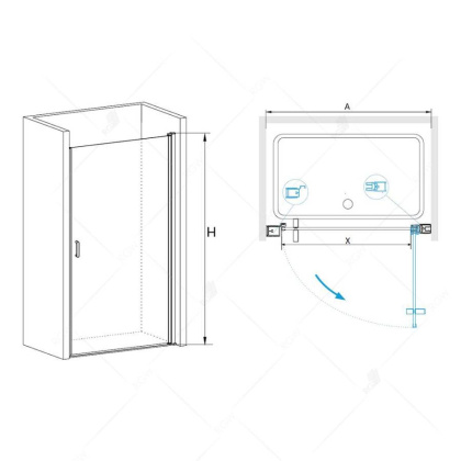 Душевая дверь в нишу RGW Leipzig LE-03 80 профиль Хром стекло прозрачное